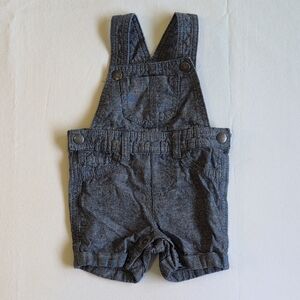 joe fresh chambray style denim overalls shorts cotton unisex 6-12 months baby